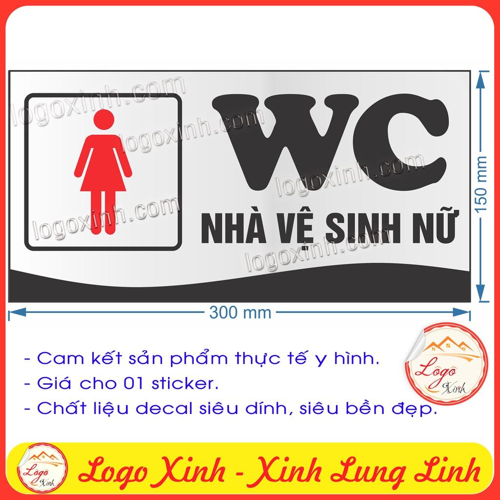 Sticker Chỉ Dẫn Vị Trí Nhà Vệ Sinh Nam Nữ, Khu Vực Nhà Vệ Sinh, TOILET WC RESTROOM, Hướng Dẫn Khu WC Vệ Sinh