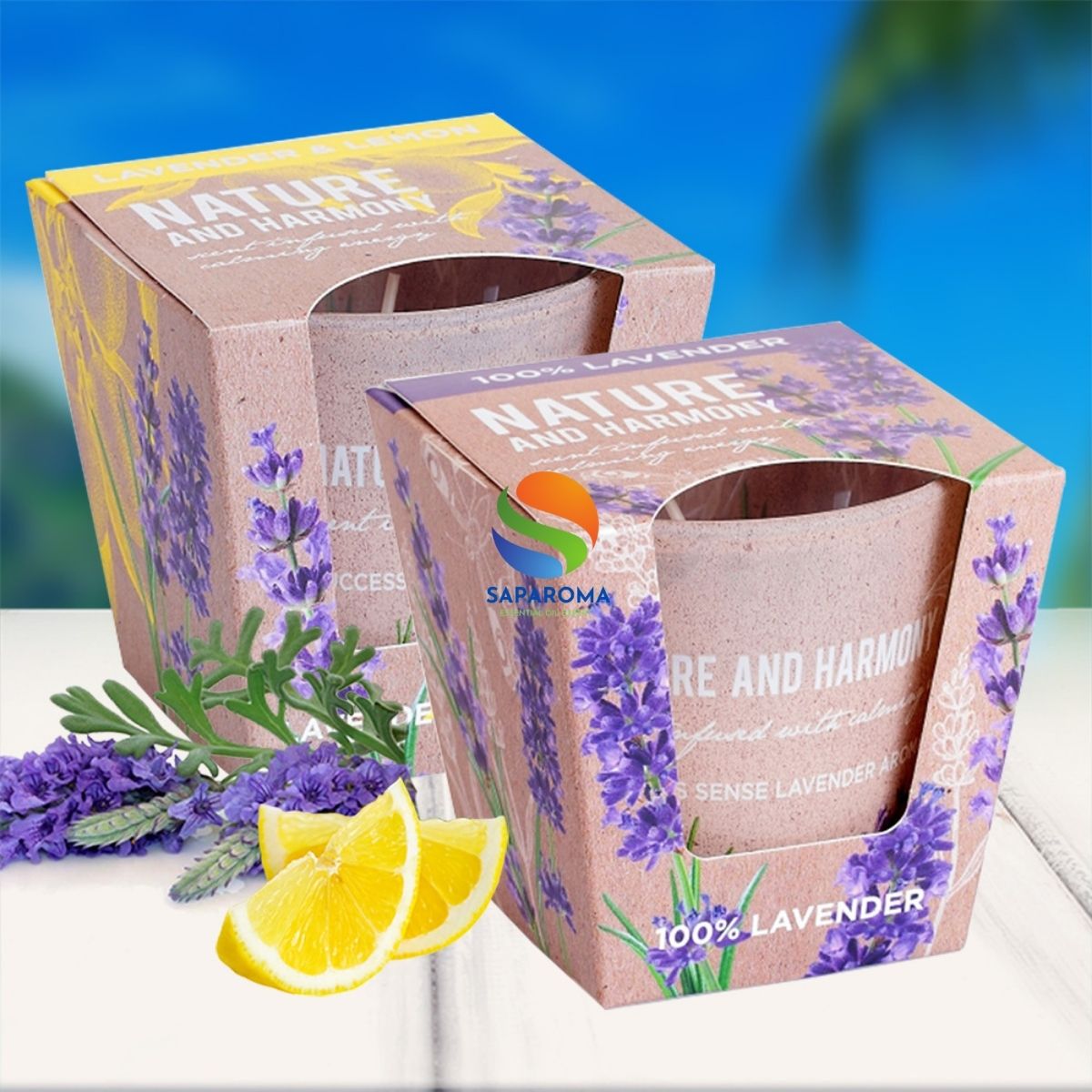 Combo 2 ly nến thơm tinh dầu Bartek Nature & Harmony 115g - oải hương chanh, nến trang trí, thơm phòng, thư giãn, hỗ trợ khử mùi