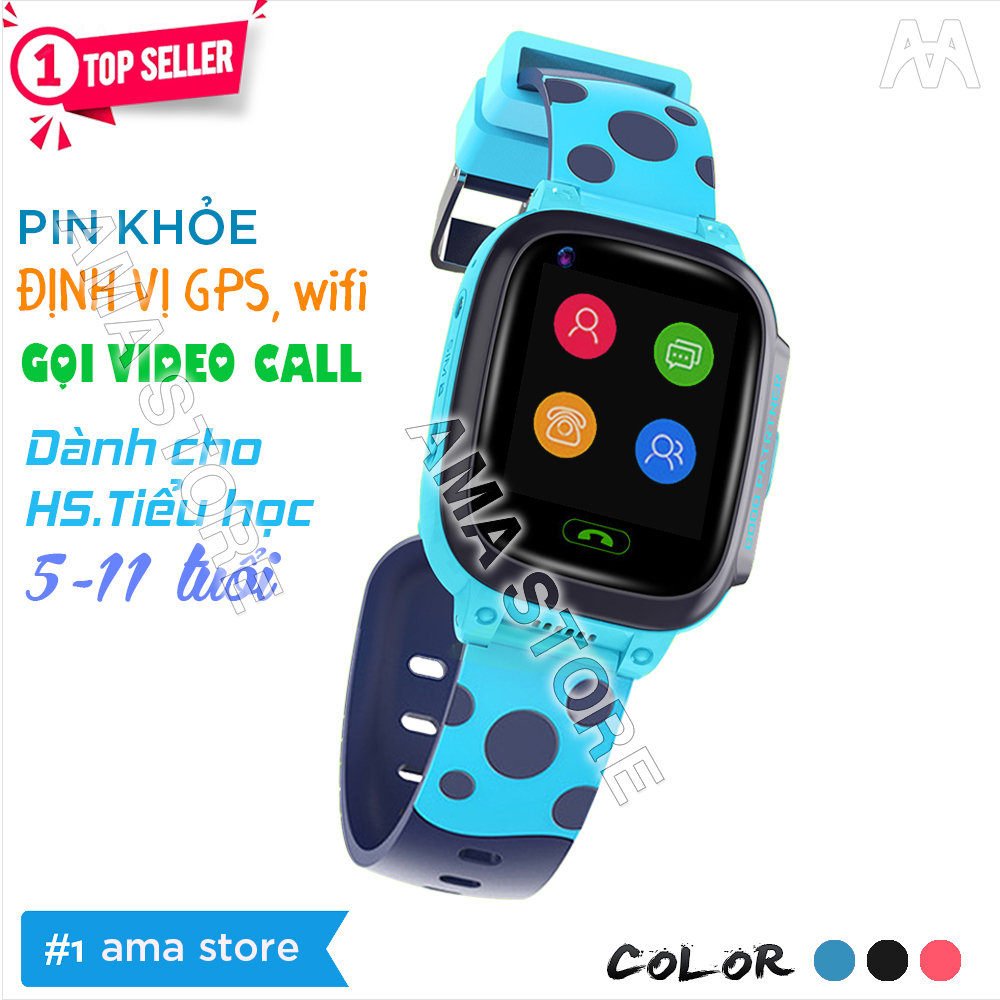 Đồng hồ Thông minh Gọi Video Call Định vị chuẩn GPS, Wifi Dành cho Trẻ em Mầm non, Học sinh Tiểu học AMA Watch Y95 Hàng nhập khẩu