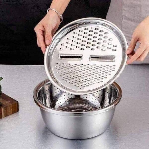 Bộ Rổ Nạo Inox 304 Đa Năng Tiện Lợi 3 Chi Tiết