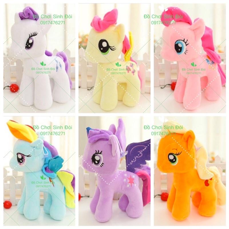 Thú bông ngựa pony 28cm - combo 6 con
