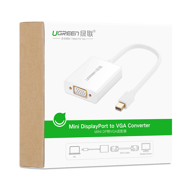 Bộ chuyển đổi Mini DisplayPort sang VGA có âm thanh UGREEN MD107 10437 - Hàng Chính Hãng