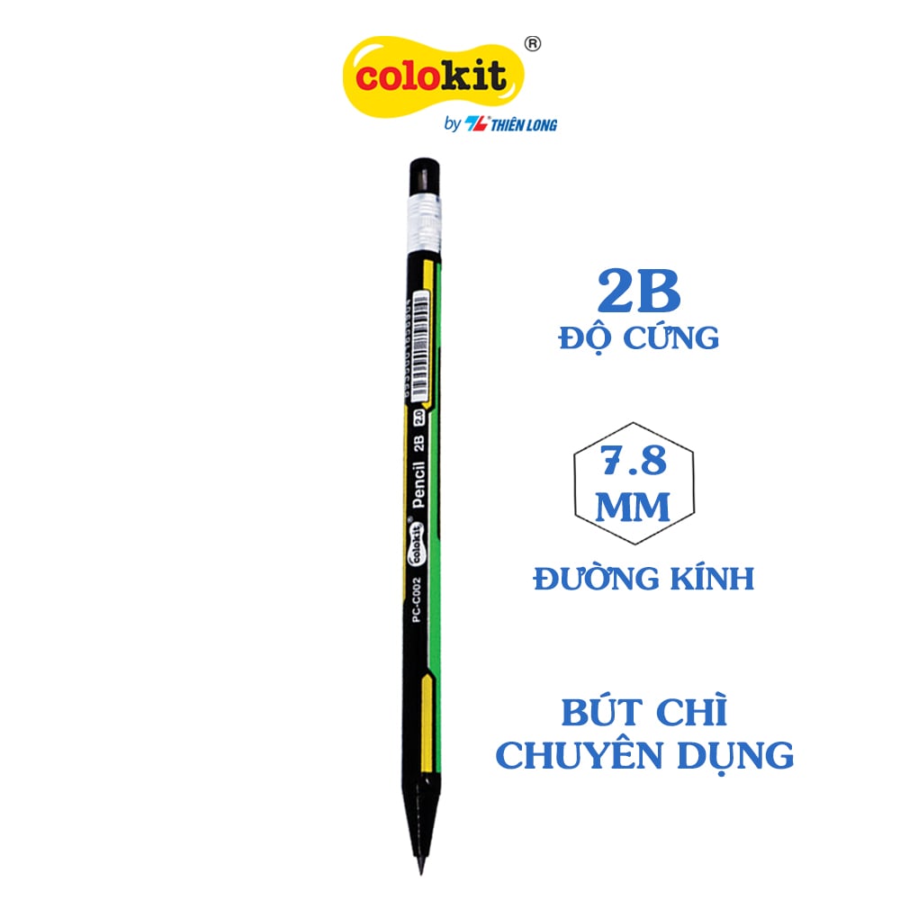 Combo 10 Bút Chì Bấm Neon 2B Thiên Long Colokit Pc - C002