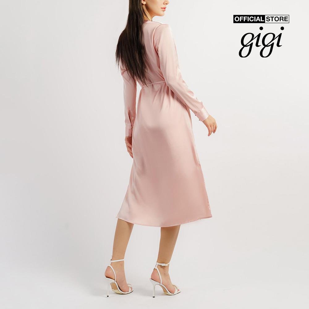 GIGI - Đầm midi cổ V tay dài nữ tính G2107D221162