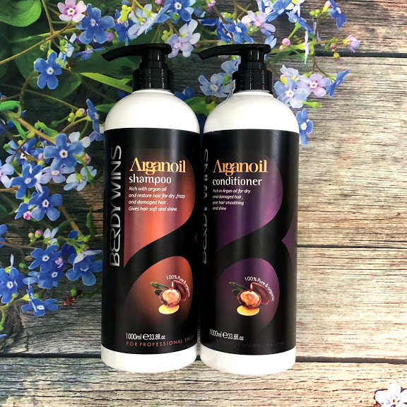 Bộ dầu gội xả BERDYWINS Argan Oil siêu mượt phục hồi tóc hư tổn 1000ML