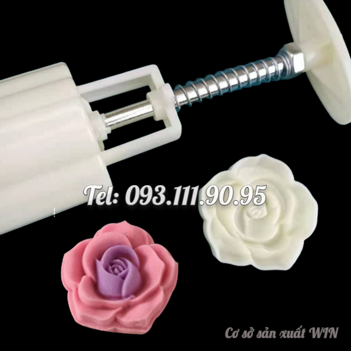 Khuôn trung thu lò xo, khuôn ép xôi 1 mặt hoa hồng loại 50 gram - Mã số 1740