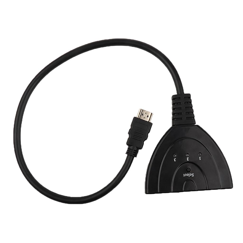 3 Port HDMI 1080P 3D Switcher Splitter Hub Box Pigtail Cable for HDTV