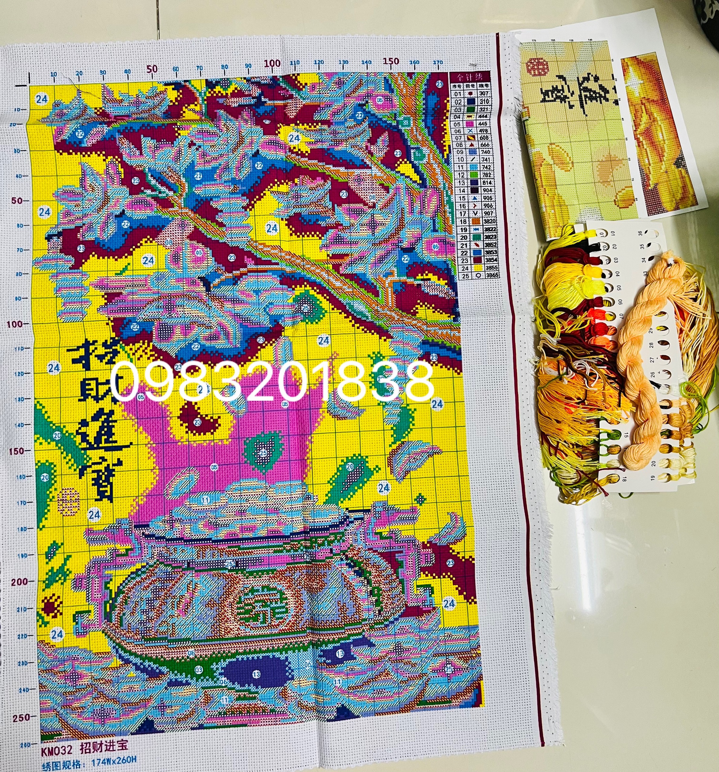 Tranh thêu kín cảnh đồng quê E283, kích thước 60 x 80 cm