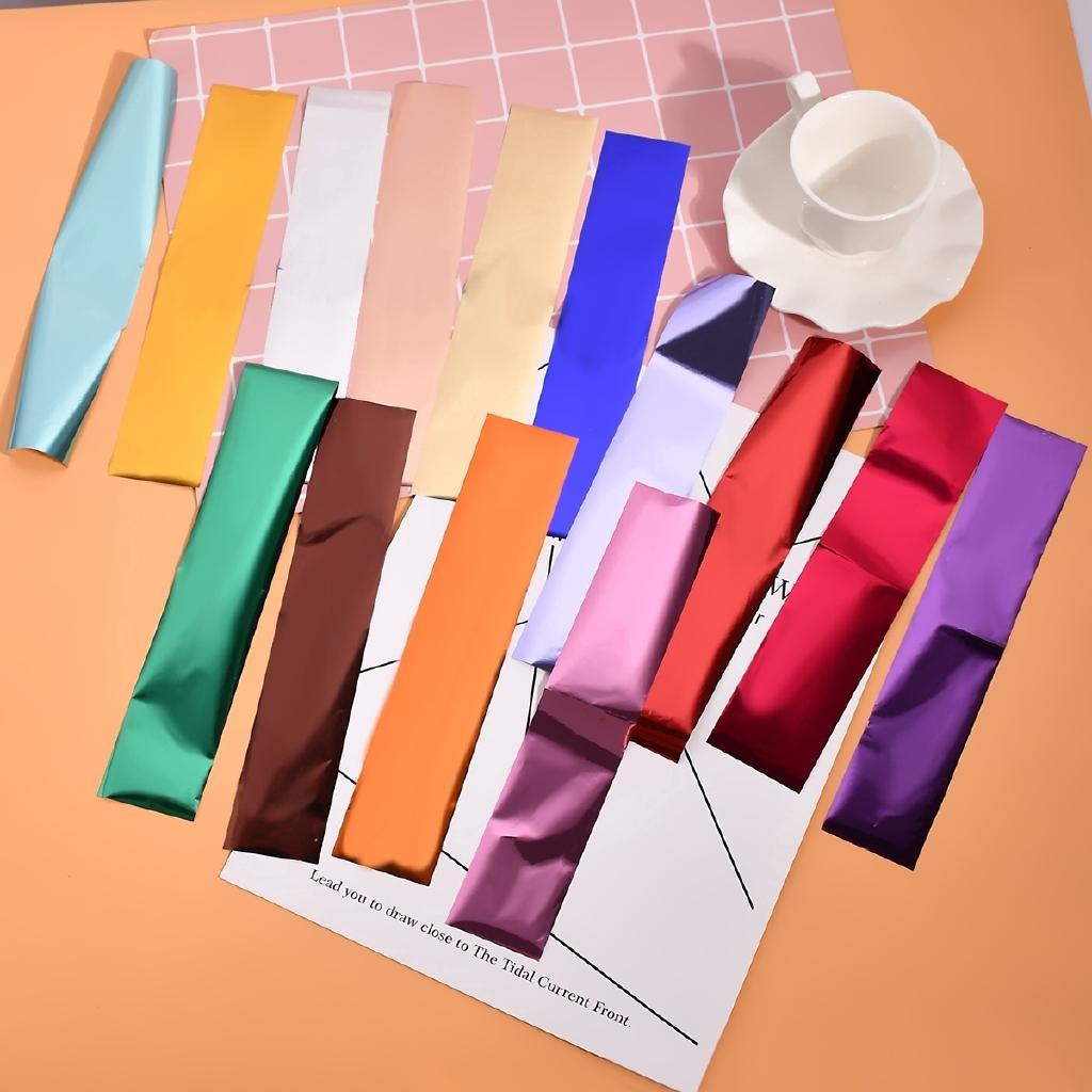 Set 14 tờ giấy lá nhôm ánh kim nhiều màu sắc chuyên dụng để trang trí móng