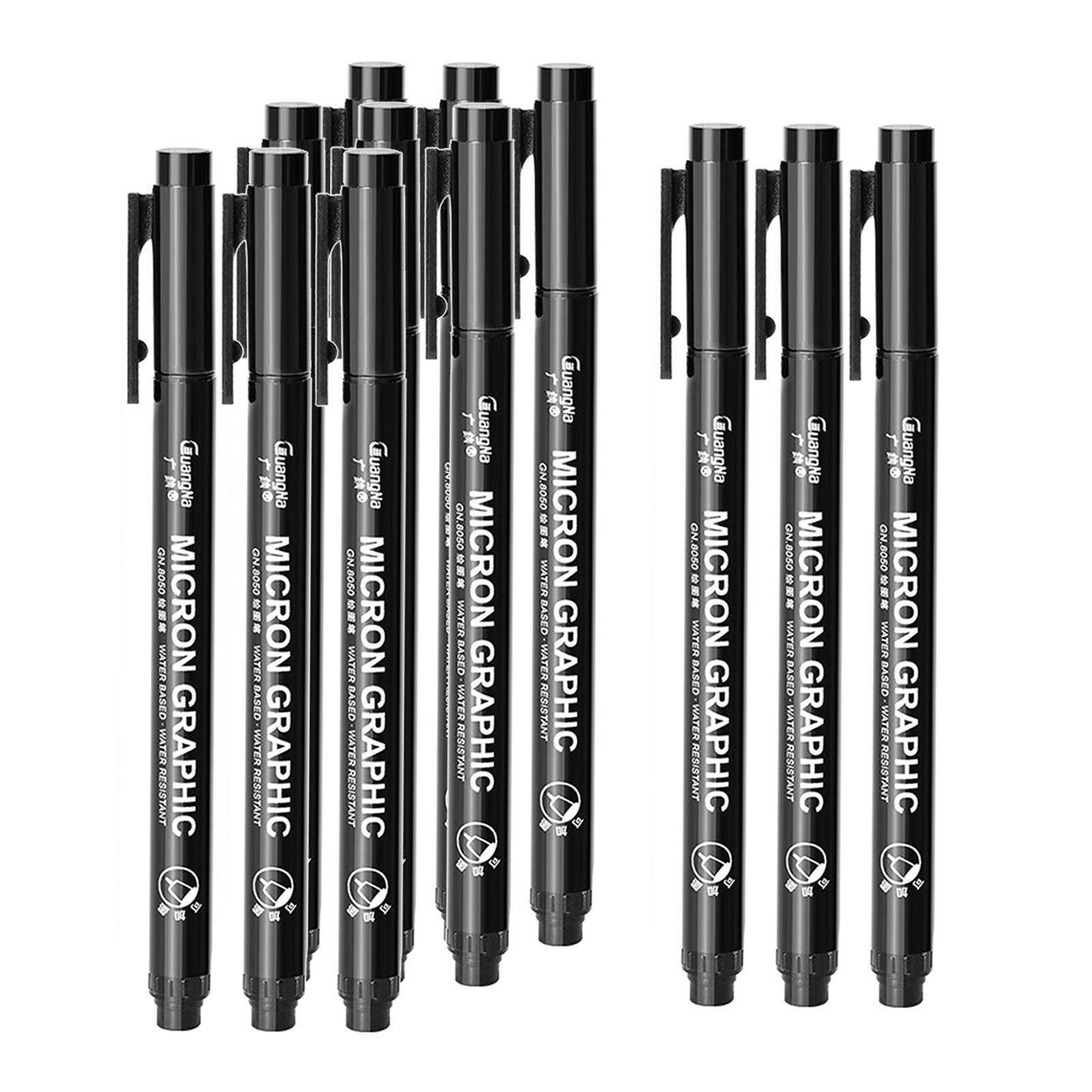 Fine Liner Pen Pigment Marker Waterproof Ink Sketching Manga 12pcs