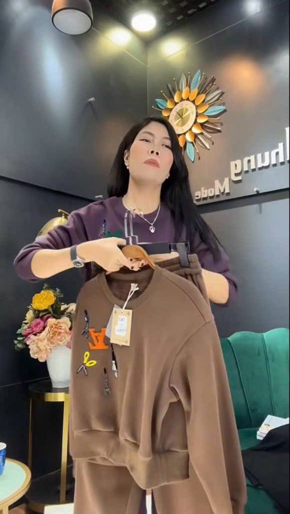 Đồ bộ thu đông trung niên Nesa Shop, Chất liệu Nỉ ngoại co dãn, mềm mịn, Set đồ đi chơi sang trọng quý phái cho chị em