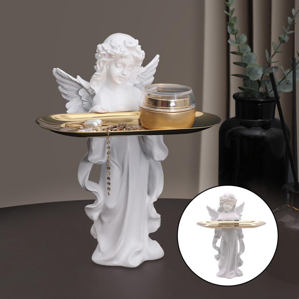 Angel Statue Vanity Tray Jewelry Organizer Dresser Storage Decor