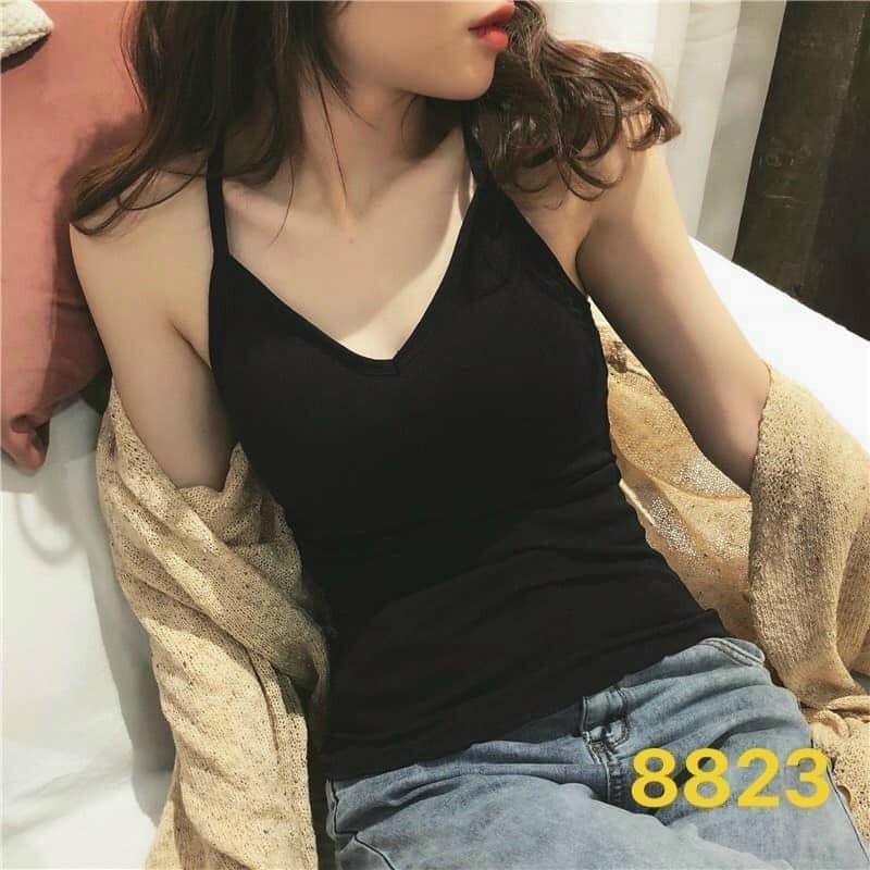 ÁO 2 DÂY MỘT MÀU CÓ ĐỆM NGỰC SIÊU ĐẸP 8823