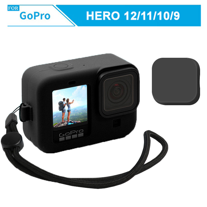 Vỏ silicon kèm nắp che cho GoPro Hero 9, GoPro Hero 10, GoPro Hero 11, GoPro Hero 12