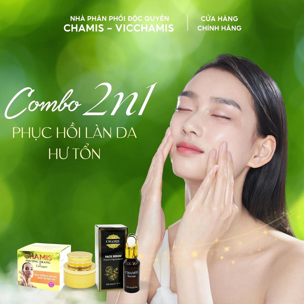 Combo Kem dưỡng và Serum dưỡng trắng và tái tạo da CHAMIS