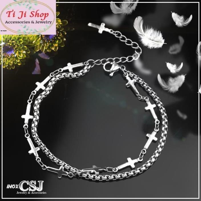 Lắc tay Thánh Giá 2 Tầng Siêu Độc Đáo
