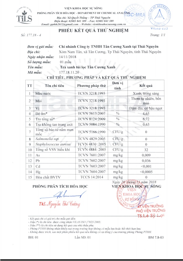 Combo 10 hộp trà xanh túi lọc Tân Cương Xanh (20 gói x 2 gram)