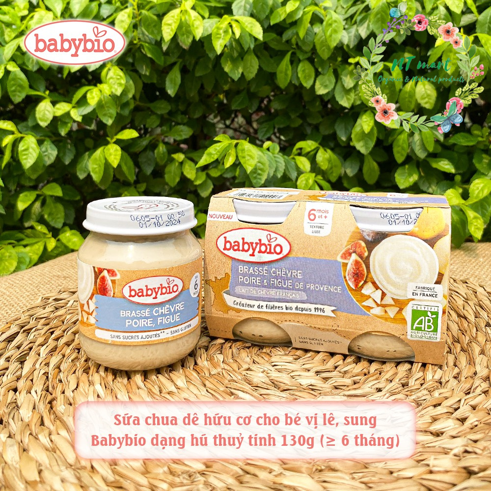 Sữa chua dê hữu cơ cho bé BabyBio hũ thủy tinh 130gr (từ 6 tháng)