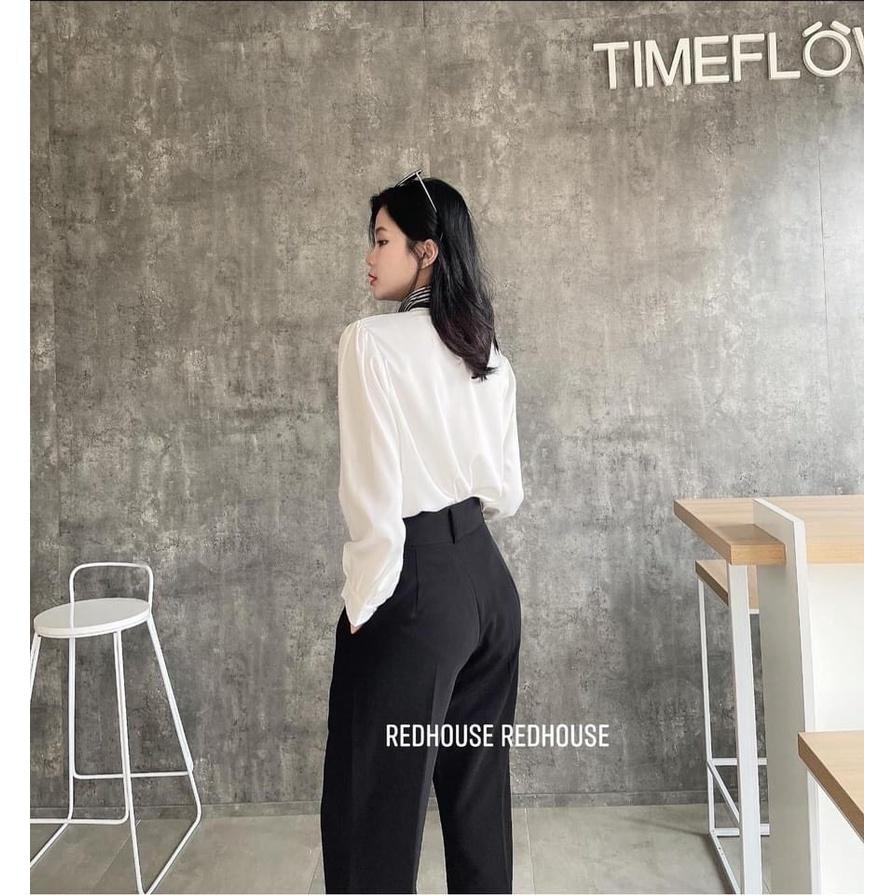 Quần Tây ống rộng suông nữ HDSHOP , ( đen , trắng ) lên form xịn mịn đẹp tôn dáng dễ mặc cho tất cả chị em