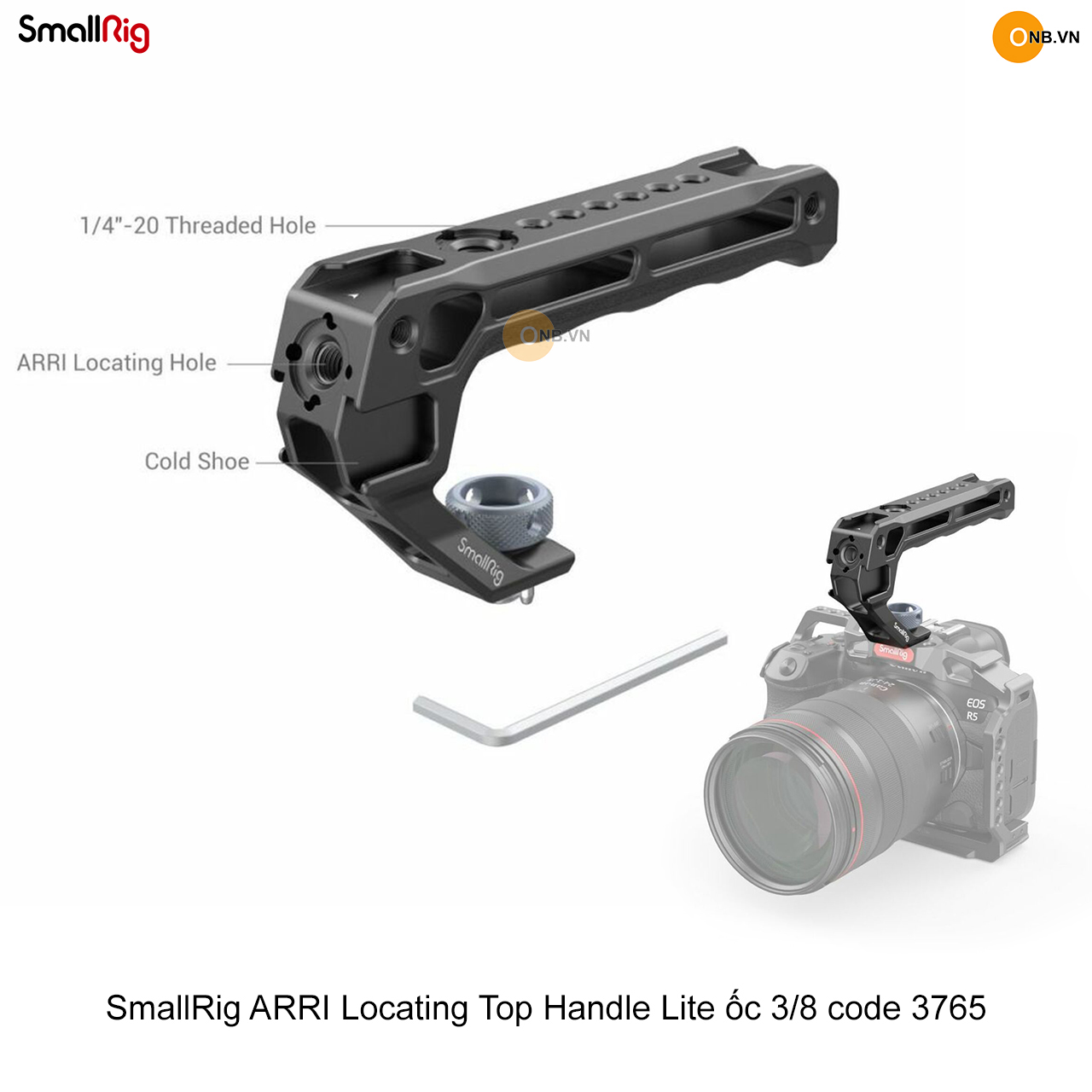 SmallRig Top Handle Lite ốc 3/8 cho Khung Smalrig Uurig code 3765