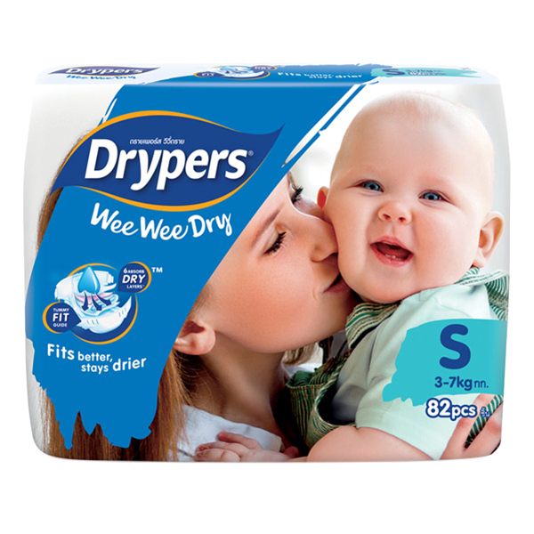 Tã dán trẻ em Drypers Wee Wee Dry S 82 miếng (3 - 7kg)