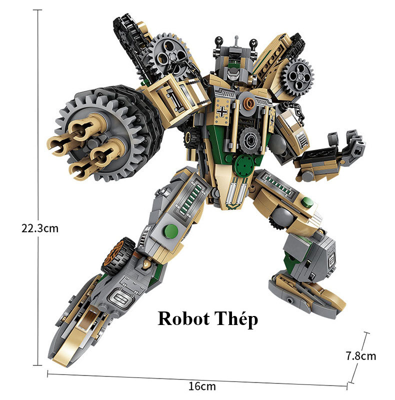 Bộ Đồ Chơi Lắp Ghép Robot Thép Với 1078 Chi Tiết, Bộ Đồ Chơi Xếp Hình 27IN1, Bộ Đồ Chơi Lắp Ghép Cao Cấp Xe Tank Ô Tô Vận Tải - Chính Hãng BABYBOSS.