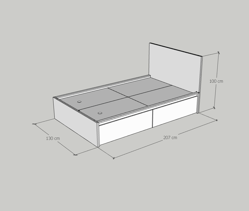 [Happy Home Furniture] DOOBIE, Giường ngủ  - 2 hộc tủ kéo, GNG_001 , GNG_002 , GNG_003 , GNG_004