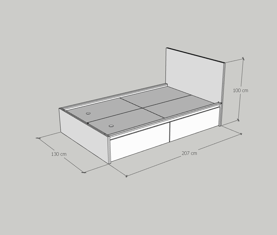 [Happy Home Furniture] DOOBIE, Giường ngủ - 2 hộc tủ kéo ( chống ẩm cao cấp ), GNG_001 , GNG_002 , GNG_003 , GNG_004