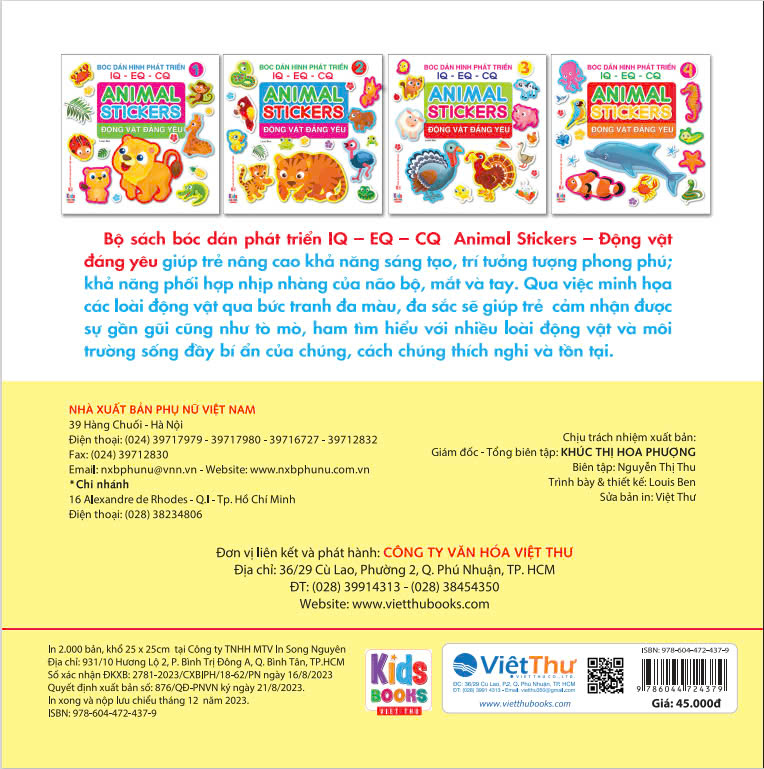 ANIMAL STICKER - Động vật đáng yêu -  Bóc dán hình phát triển IQ-EQ-CQ