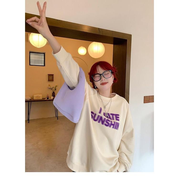 Áo Sweater Nỉ I HATE SUNSHINE Dài Tay Dáng Rộng
