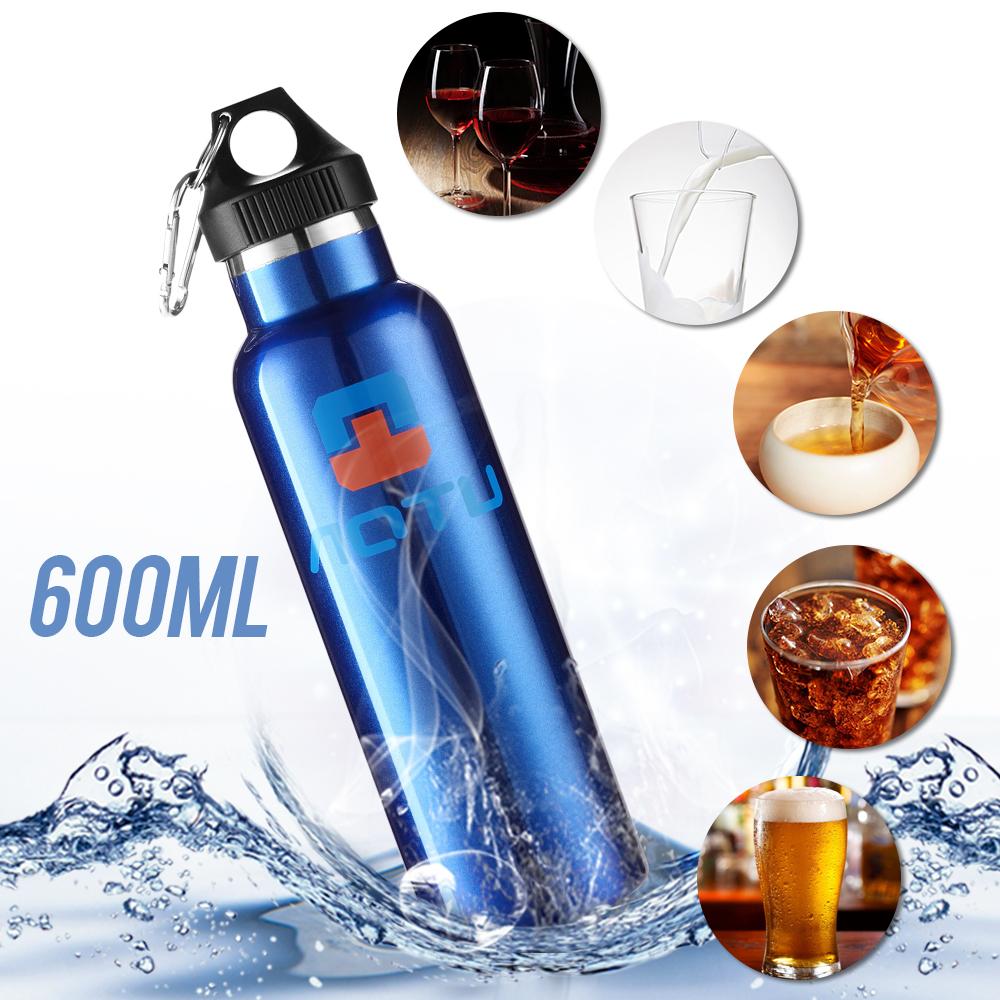 Bình nước bằng thép không gỉ hai vách ngăn cách nhiệt 600ml kèm cọ vệ sinh