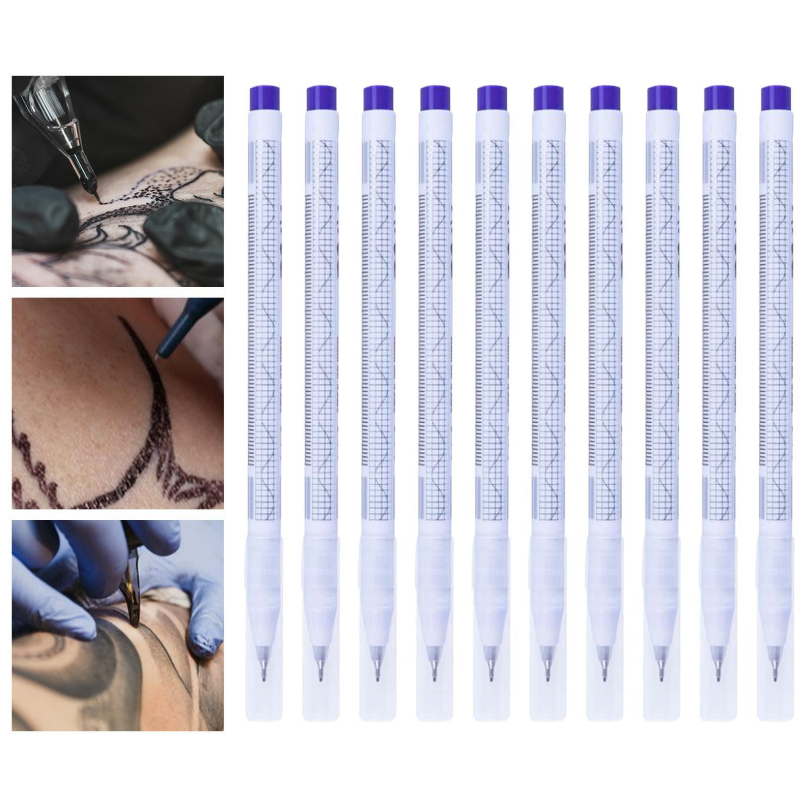 10x Skin Marker Pen with Paper Ruler for Skin Lips Single Head Pen