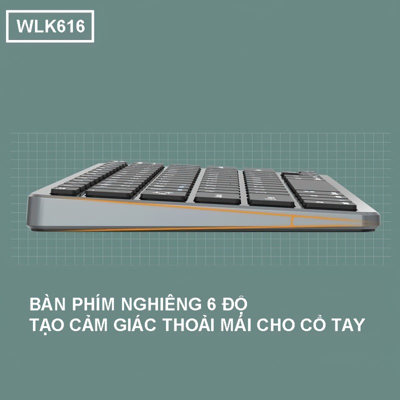 Bộ Bàn phím chuột không dây mini W616 - pin sạc - đa kết nối bluetooth 5.0 + 3.0 + Usb wireless 2.4G hàng nhập khẩu