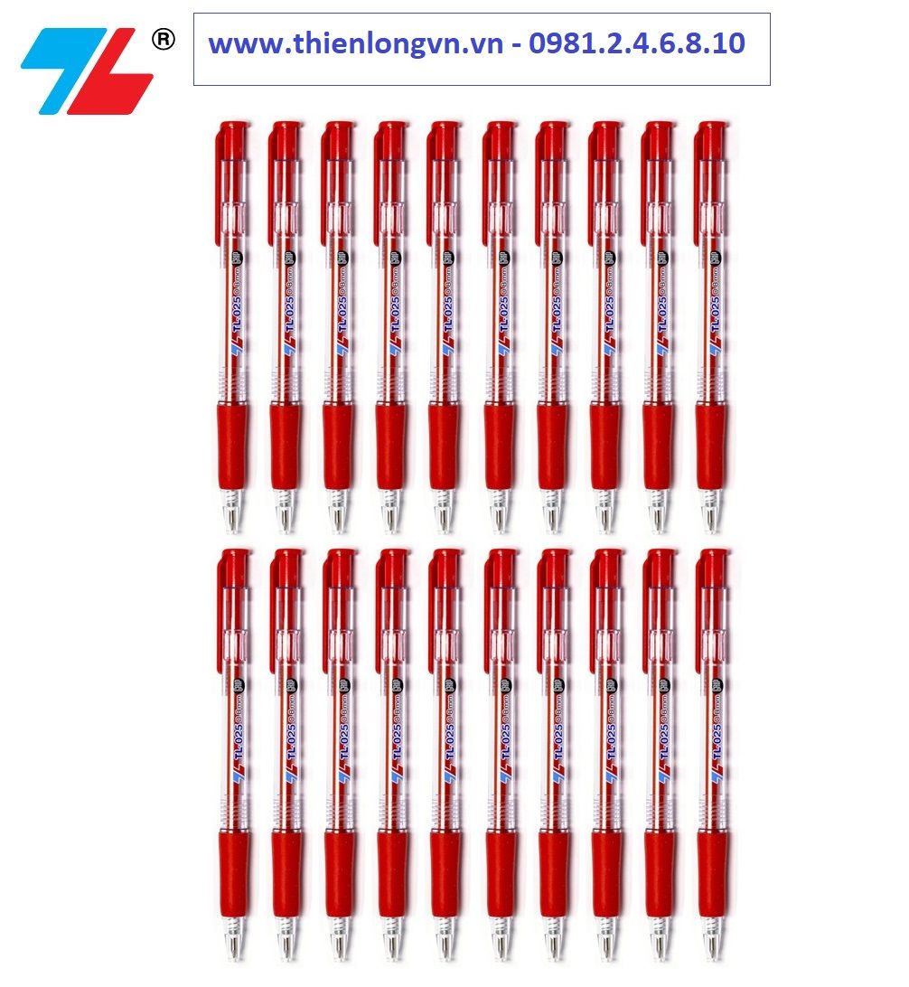Hộp 20 cây bút bi Thiên Long - TL025 màu đỏ