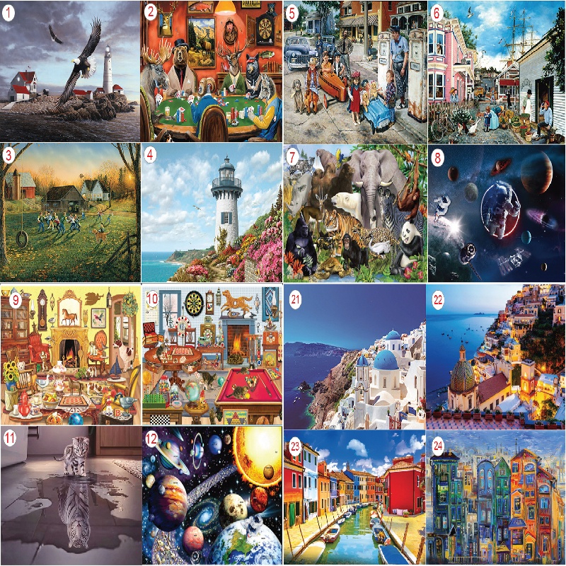 Tranh Ghép Hình 1000 Mảnh Người Lớn và Trẻ Em Không Gợi Ý, Jigsaw Puzzle Randomcut 1000 Pcs  CC02