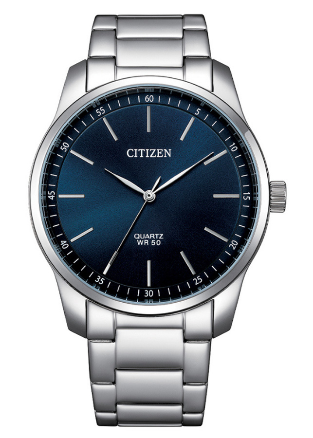 Đồng Hồ Nam Citizen Pin-Quartz Dây Thép Không Gỉ BH5001-56L - Mặt Xanh Đen (42mm)