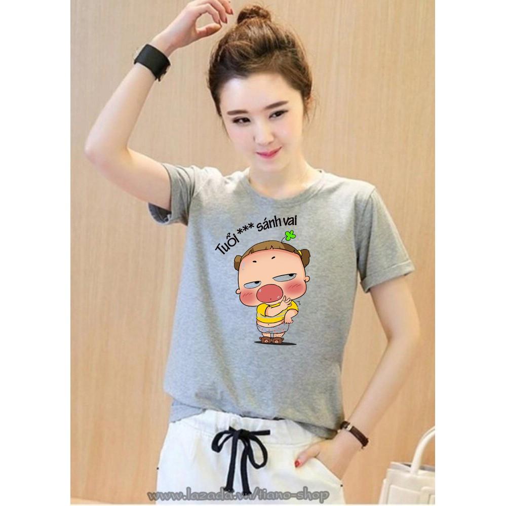 Áo thun nữ in hình dễ thương vải dày và mềm mịn ATNK1181