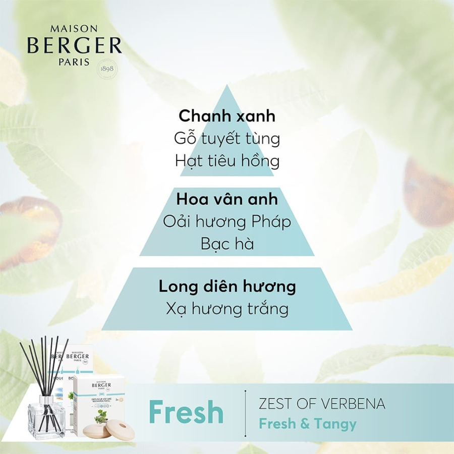 MAISON BERGER - Lọ Tinh Dầu Khuếch Tán Hương Zest Of Verbena - 125ml