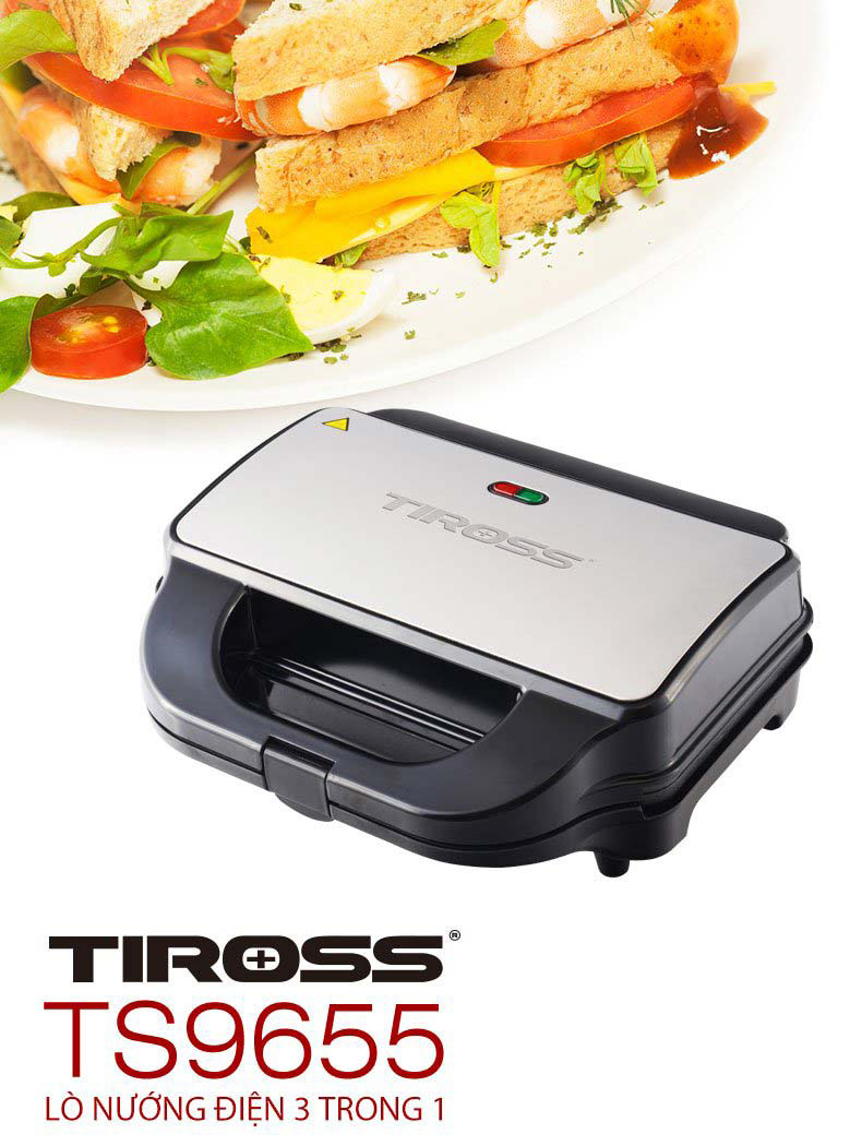 Kẹp nướng sandwich 3 in 1  Tiross TS9655 (900W) - Hàng chính hãng