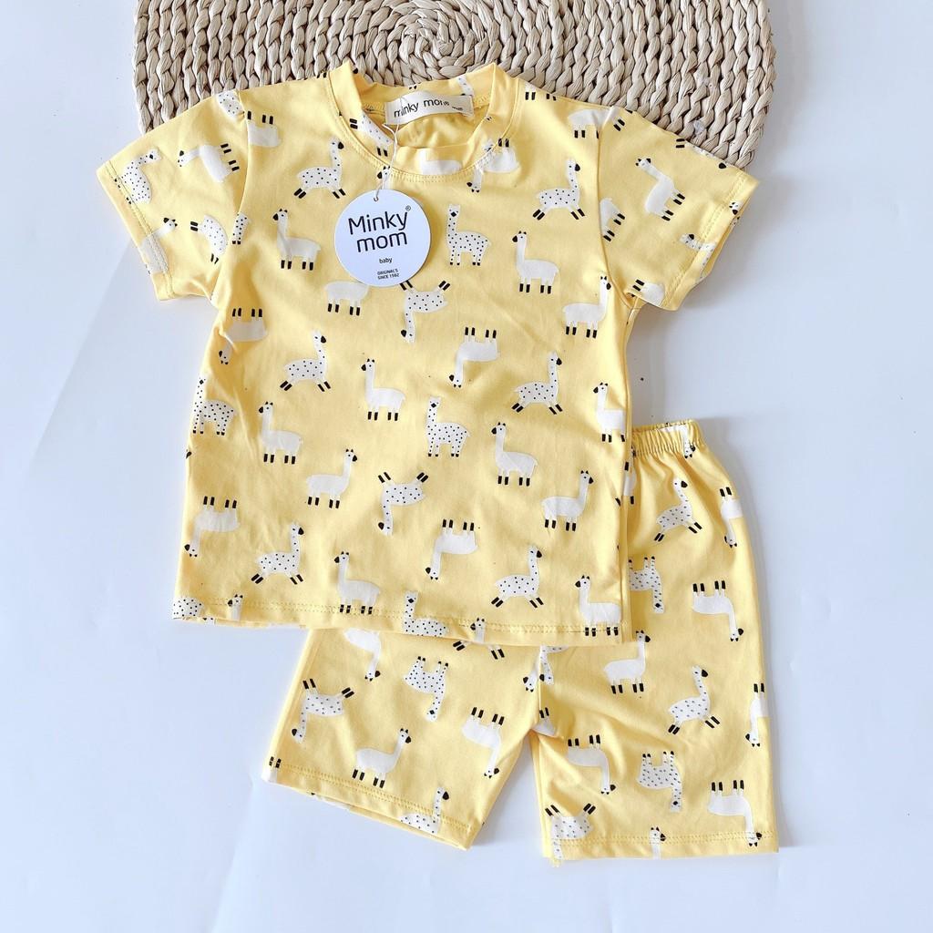 Bộ Cộc Tay Cotton Hàng Minky Mom In Toàn Thân Thỏ-Ngựa Trắng Cho Bé (9-18kg)