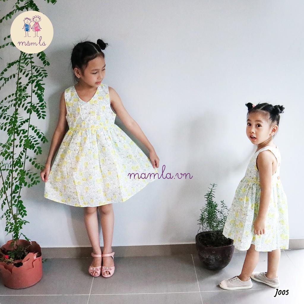 Đầm sát nách cut out lưng quả dứa vàng | 2Y-7Y