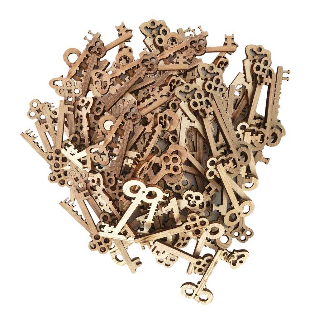 100 Chiếc Chìa Khóa Hình Chưa Hoàn Thành Miếng Gỗ Thủ Công Bằng Gỗ Treo Tôn Dáng