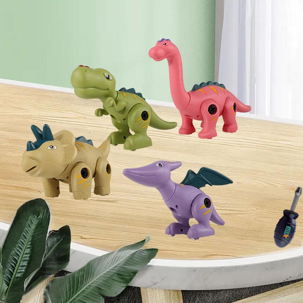 Detachable  Dinosaur Toys with Screwdriver for Girls 5 PCS