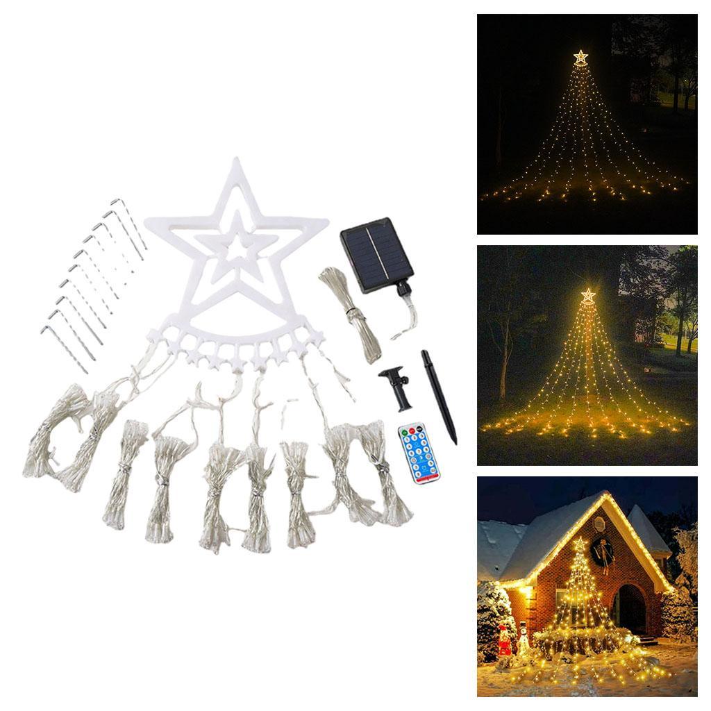 String Lights Solar 350 LED Lamp Raindrop String for Party Wedding Yard Warm