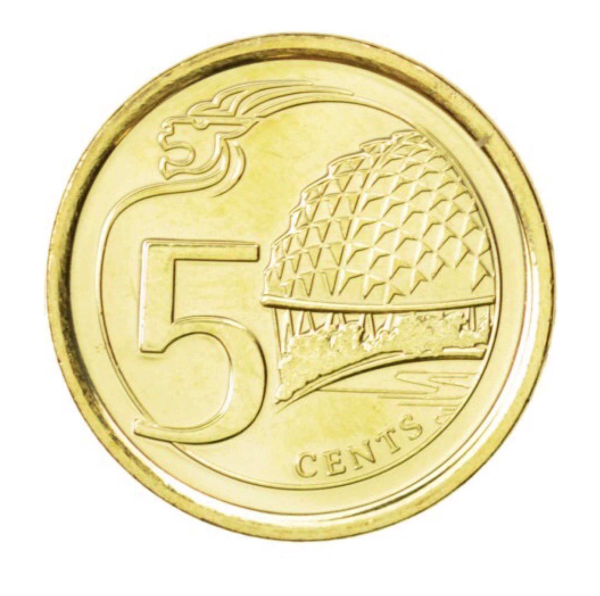 Đồng xu Singapore 5 cent phiên bản mới