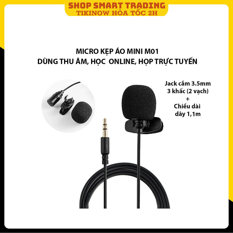 Micro thu âm mini thiết kế cài áo tiện dụng + Tặng kèm hộp đựng (Mẫu Ngẫu Nhiên) - Hàng nhập khẩu