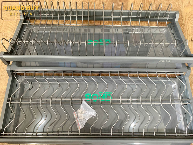 Giá úp bát 2 tầng cho tủ bếp trên inox sơn Nano bảo hành 15 năm han gỉ