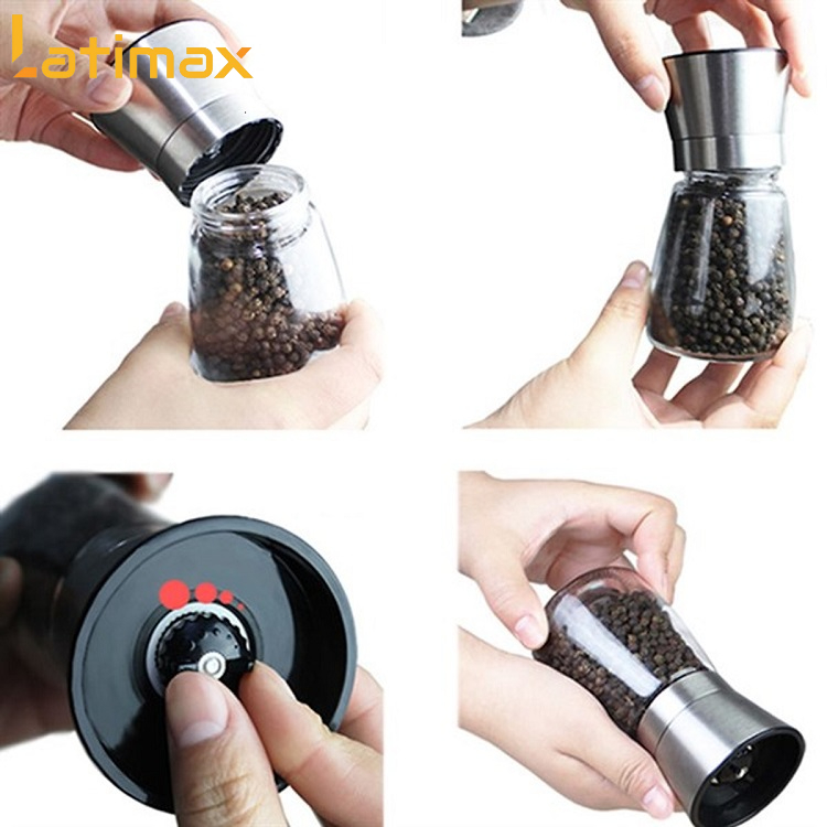 Lọ Xay Tiêu, Dụng Cụ Xay Tiêu Cầm Tay Inox 304 Cao Cấp - Sáng Bóng và An Toàn Cho Sức Khỏe