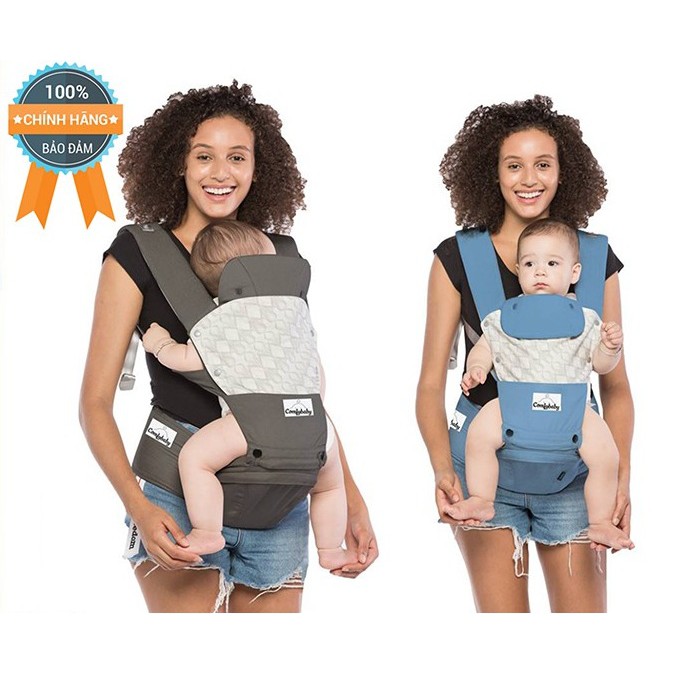 Địu ngồi cao cấp siêu mềm Comfybaby CF119-HC003 màu xanh - ghi
