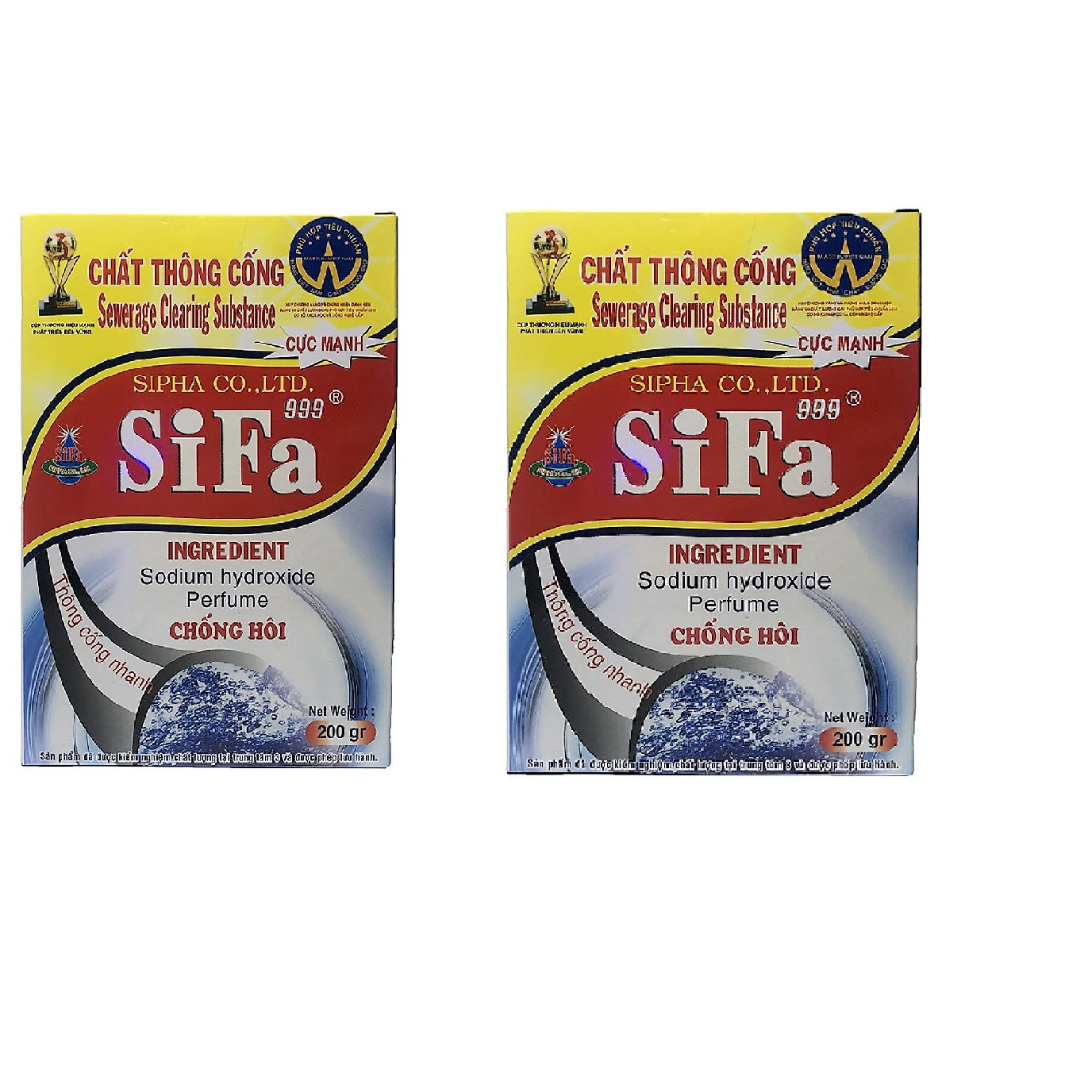 BỘ 2 hộp thông tắc cống sifa 200g cực mạnh , xử lí chông hôi trong  5 phút